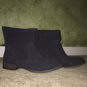 Navy Suede Boots